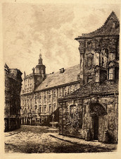 Universite Wroclaw GRAVURE Eau Forte FISCHER Pologne BRESLAU XX°, używany na sprzedaż  Wysyłka do Poland
