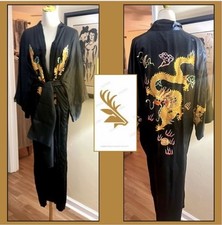 Kimono/robe bordado vintage Golden Dragon - Unissex, requintado, comprar usado  Enviando para Brazil