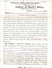 1867 ohio certificate for sale  Palm Coast