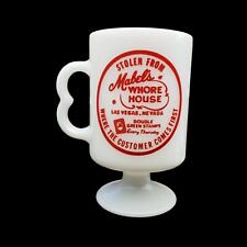 Caneca publicitária Mabel’s Whore House Las Vegas Nevada copo pedestal de vidro leitoso  comprar usado  Enviando para Brazil