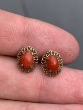 Brincos de ouro 9 quilates coral, vintage 9k 375 comprar usado  Enviando para Brazil