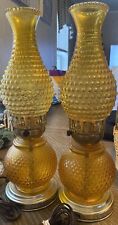 Conjunto de 2 lâmpadas vintage hobnail e acolchoadas âmbar vidro piscado furacão comprar usado  Enviando para Brazil