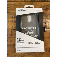Capa Tech21 Evo Check para OnePlus 6T - Cinza esfumaçado e preto. Contém FlexShock, usado comprar usado  Enviando para Brazil