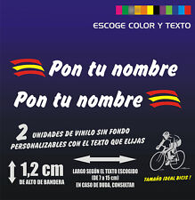 Usado, 2 Pegatinas personalizables BANDERA DE ESPAÑA con nombre Biciceta Sticker Custom comprar usado  Enviando para Brazil