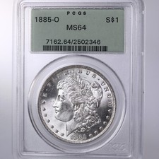 1885-O Morgan $1 PCGS certificado MS64 suporte de etiqueta verde comprar usado  Enviando para Brazil