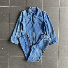Y2K Lafei-Nier Butterfly Embroidered Denim Jacket & Jeans Set Sz 26/Small na sprzedaż  Wysyłka do Poland