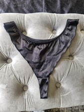 black satin thong for sale  SALFORD