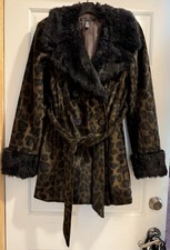 Casaco feminino INC International Concepts com estampa de leopardo marrom M com cinto comprar usado  Enviando para Brazil