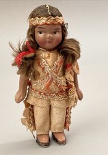 Antigo Boneca bisque nativa americana em miniatura de 3,5 pol. comprar usado  Enviando para Brazil