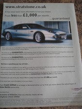 STRATSTONE OF WILMSLOW CHESHIRE ASTON MARTIN ANÚNCIO A4 ARQUIVO 50 comprar usado  Enviando para Brazil