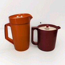 2 Tupperware Jarro de Suco Vintage/Jarro de Água Anos 70 Laranja e Vermelho  comprar usado  Enviando para Brazil