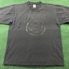 Camiseta masculina vintage Nirvana GG preta 90S rosto sorridente banda de rock grunge 1992 comprar usado  Enviando para Brazil