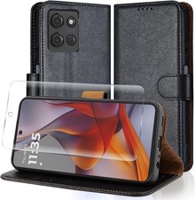 Capa telefone suporte flip carteira couro 5G para Motorola Moto G56 + protetor de tela comprar usado  Enviando para Brazil