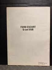 FOLHETO ORIGINAL DA CONCESSIONÁRIA DE CARROS 1968 EUROPEU FORD ESCORT VAN 6-CWT, usado comprar usado  Enviando para Brazil