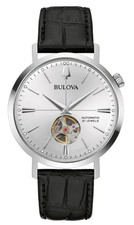 Bulova - Aerojet, relógio masculino automático de couro preto aço inoxidável 96A315 novo comprar usado  Enviando para Brazil