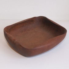 Tigela de frutas vintage grande de madeira de teca maciça - 27cm x 23cm, usado comprar usado  Enviando para Brazil