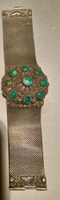 bracelet ancien ethnique modèle Mata Hari en argent turquoise poinçon étranger na sprzedaż  Wysyłka do Poland