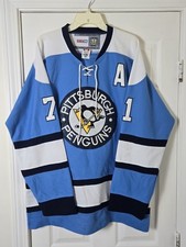 Camiseta Reebok Evgeni Malkin Pittsburgh Penguins NHL pó azul alternativa tamanho 52 comprar usado  Enviando para Brazil