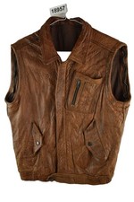 Brown leather gilet for sale  SITTINGBOURNE