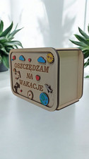 Drewniana Grawerowana Skarbonka Wykreślanka na sprzedaż  PL