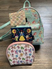 PACOTE Loungefly Disney Princesa Chibi Mini Mochila/Carteira/Portador de Cartão/Bolsa, usado comprar usado  Enviando para Brazil