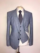 HUGO BOSS - Slim Fit 3 Peças AZUL Terno de Lã Verão - 38 Reg - W32 L32 - ADORÁVEL comprar usado  Enviando para Brazil