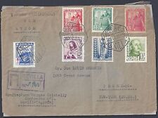 ESPAÑA 1950 CORREO AÉREO DE SEVILLA REGISTRADO EE. UU. A NUEVA YORK segunda mano  Embacar hacia Mexico