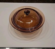 Caçarola Corning Vision âmbar V-31-B com tampa pirex. Lados com nervuras 1 qt/1 litro  comprar usado  Enviando para Brazil