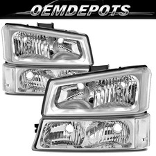 Usado, Faróis cromados Chevy Silverado 2003 2004 2005 2006 + lâmpadas de sinalização para-choque comprar usado  Enviando para Brazil