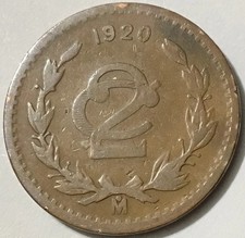 México 1920 2 centavos KM-419 segunda mano  Embacar hacia Mexico