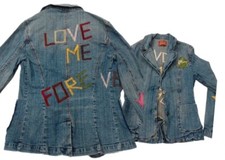 Vintage y2k kurtka dżinsowa jeans katana z haftem na sprzedaż  PL