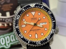 Seiko automático SKX011J1 mergulhador mostrador laranja pulseira de mergulho de borracha relógio raro masculino comprar usado  Enviando para Brazil