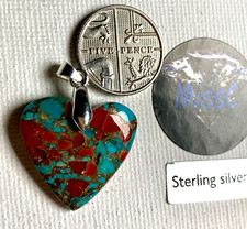 Turquoise coral heart for sale  RUGBY