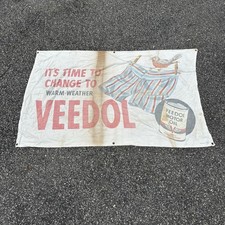 Usado, VINTAGE ORIGINAL RARO VEEDOL LATA DE ÓLEO DE MOTOR GRÁFICO PANO LONA BANNER 56x36 comprar usado  Enviando para Brazil