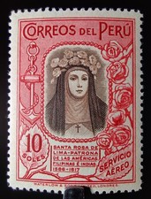 SELO PERU 1936 10s SANTA ROSA CORREIO AÉREO Sc #C39 Estado perfeito VLH OG XF BAAH14 comprar usado  Enviando para Brazil