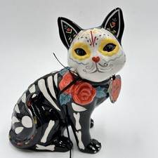 Blue Sky Clayworks Sugar Skull Day Of The Dead Cat boneco esqueleto Halloween comprar usado  Enviando para Brazil