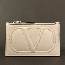 Carteira VALENTINO GARAVANI V logotipo couro fragmento moeda marfim/6BE0290, usado comprar usado  Enviando para Brazil