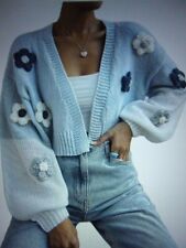 Strickjacke strick blumen gebraucht kaufen  Melbeck