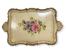Bandeja de servir de madeira estilo italiano vintage decoupage floral pendurada na parede 20x14 comprar usado  Enviando para Brazil