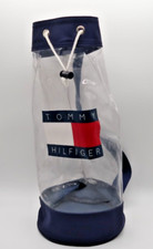 Usado, Mochila Tommy Hilfiger bandeira cordão bolsa vinil transparente azul lona anos 90 usada comprar usado  Enviando para Brazil