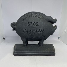 JOHNSON BROS PACKING Doorstop Ferro Fundido Porco “Cortes de Qualidade Desde 1884” Vintage comprar usado  Enviando para Brazil