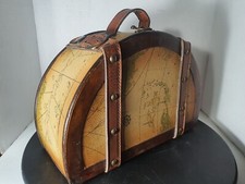 Cartera de almacenamiento de madera caja recuerdo de madera joyería decoración del hogar con pestillo y correas segunda mano  Embacar hacia Mexico