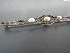 Ancienne broche ART DECO - Argent Silver coquillages et Marcassite - 4 poinçons comprar usado  Enviando para Brazil