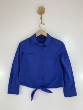 Camisa Zac & Rachel Petites Pequeña Azul Sólido Con Botones Corbata Frontal , usado segunda mano  Embacar hacia Argentina