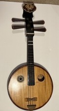 Guitarra chinesa antiga em forma de lua Ruan madeira Banjo Hsinghai século 19-20 comprar usado  Enviando para Brazil