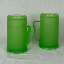 2 canecas freezer vintage parede dupla isolada gel plástico congelável verde gelado comprar usado  Enviando para Brazil