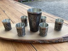 Schnapsbecher zinnfarben holzb gebraucht kaufen  Aldersbach