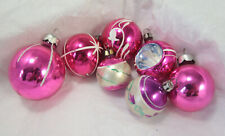 Conjunto de 7 enfeites de Natal vintage de vidro rosa, incluindo refletor/decorado comprar usado  Enviando para Brazil