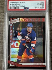 2013-14 Upper Deck Anders Lee O-Pee-Chee Black Rainbow Rookie /100 PSA 10 Pop 1, usado comprar usado  Enviando para Brazil