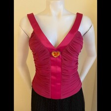 Barbie rosa cropped top espartilho bustiê rosa quente fúcsia renda pequena cetim $250 comprar usado  Enviando para Brazil